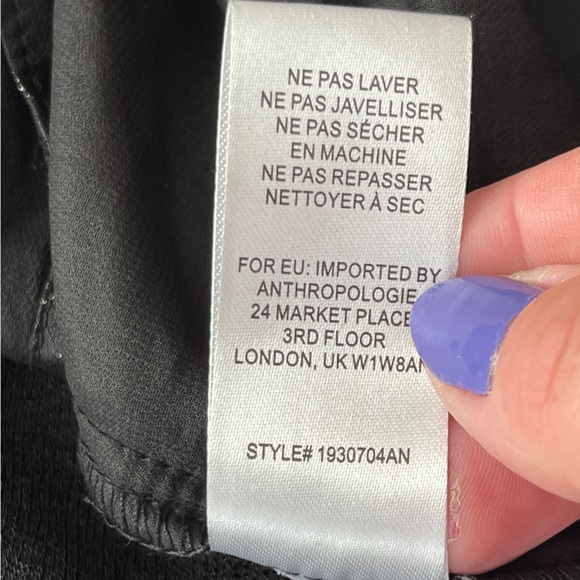 Current Air Anthropologie BRISTOL Blouse Size S Black Metallic Shimmer New - Picture 12 of 13